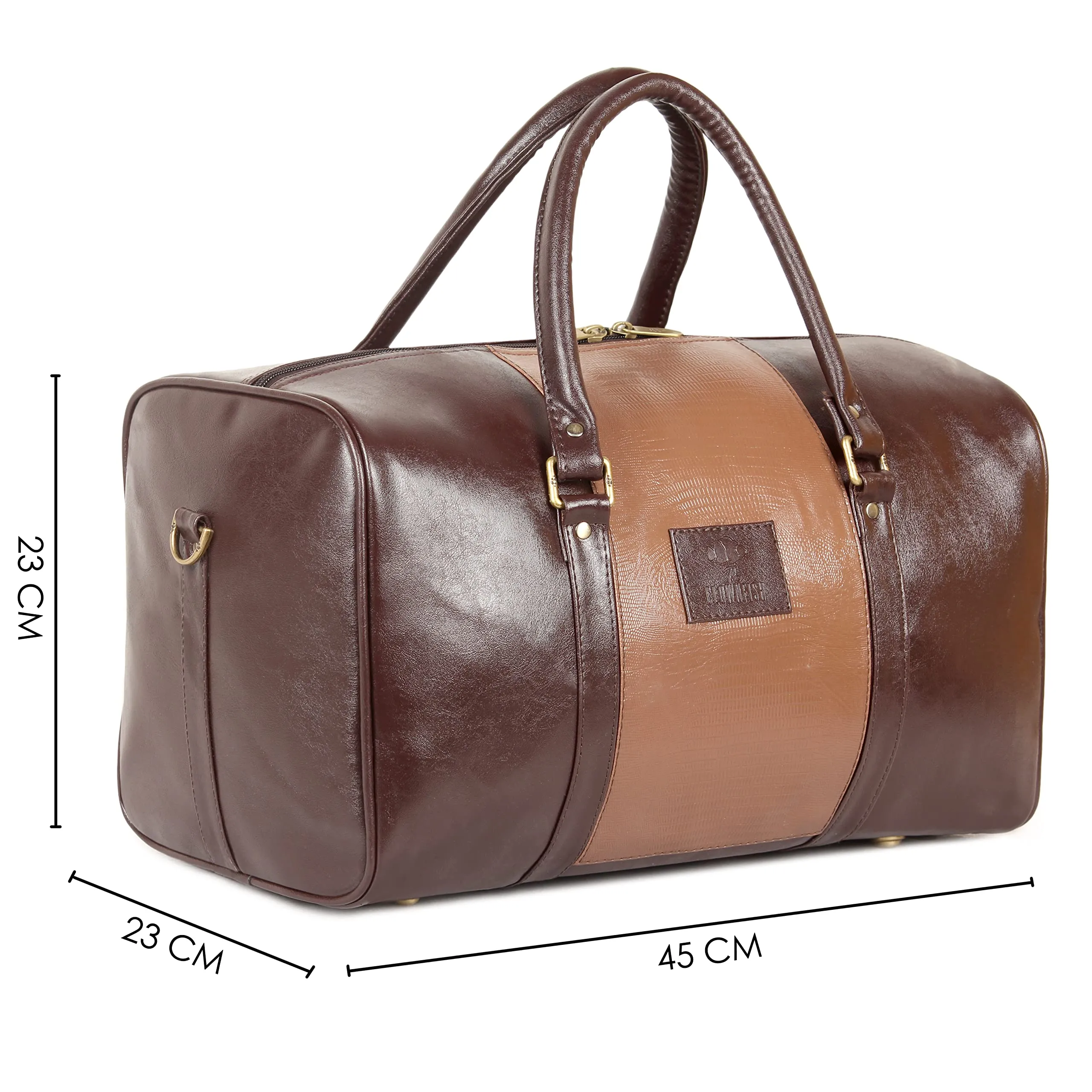 The Clownfish Ambiance Series Unisex Synthetic 18 Inch/20 litres Brown Duffle Travel Bag