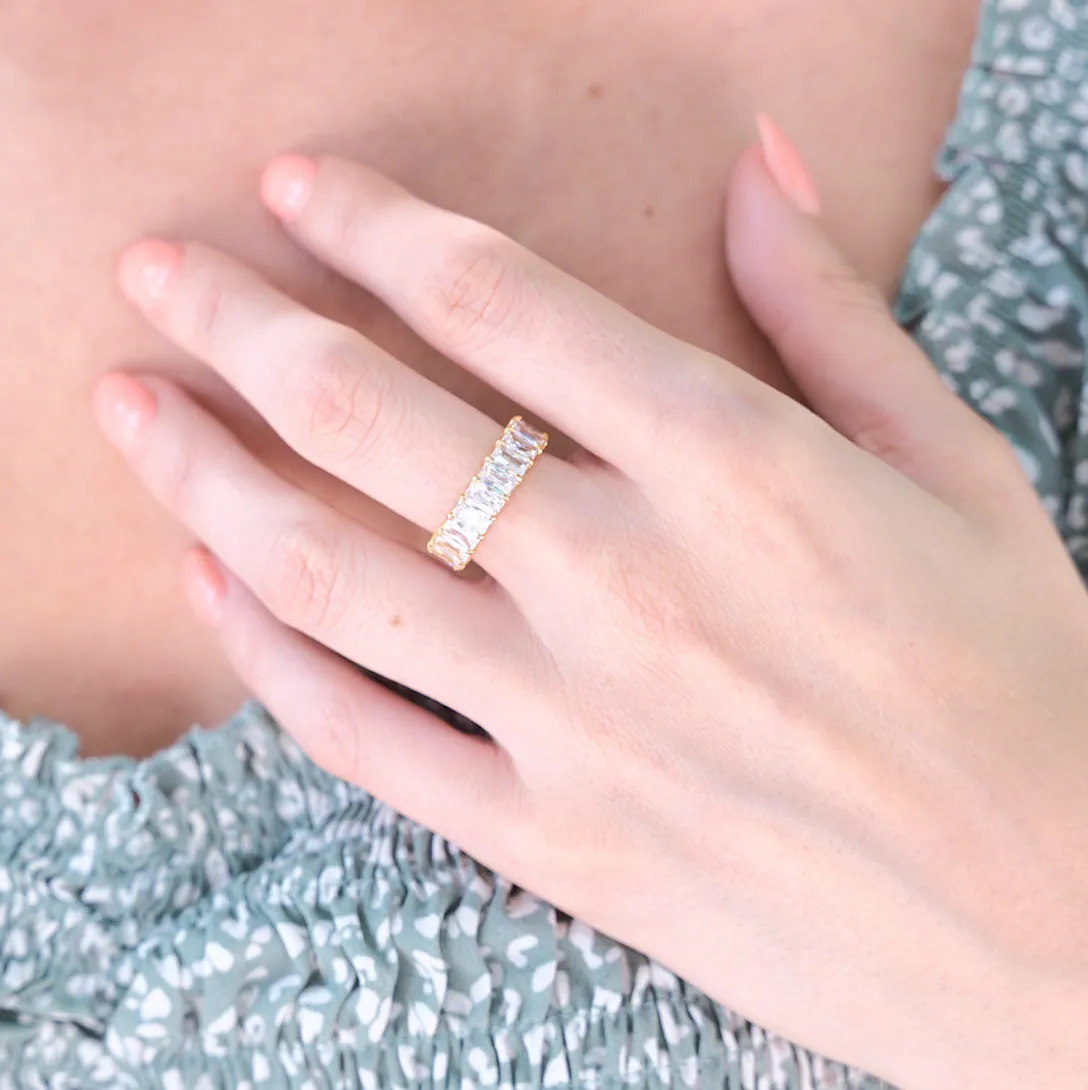 Waterproof Gold Crystal Shimmer Ring