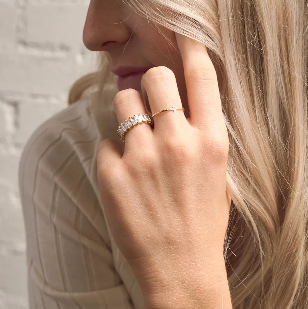 Waterproof Gold Crystal Shimmer Ring